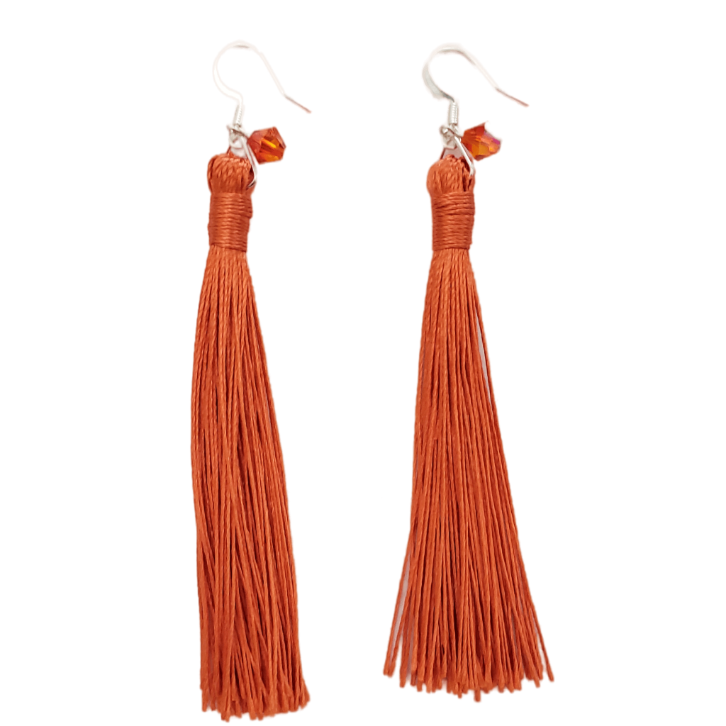 Orange Tassel Earrings