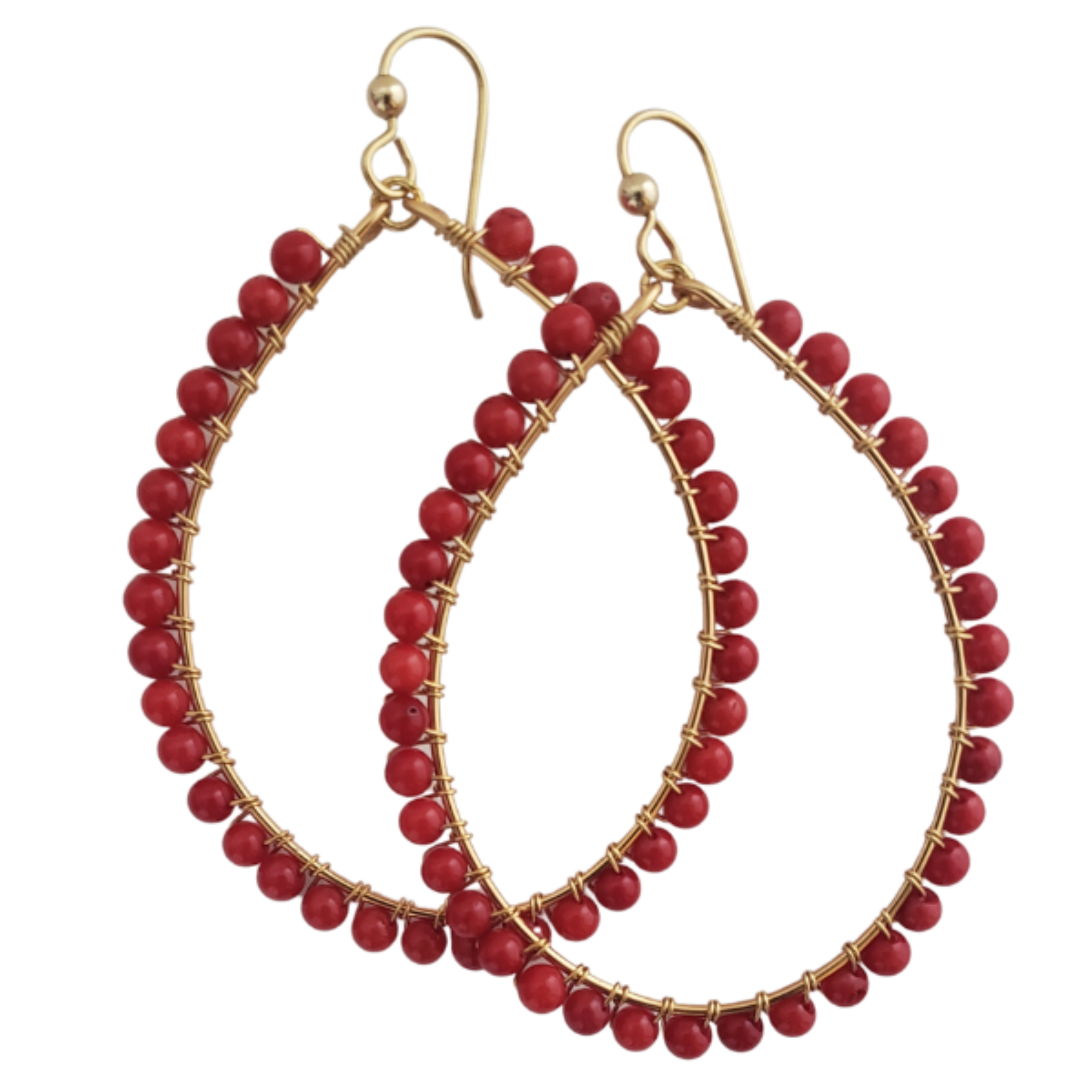 Red Wirewrapped Hoops