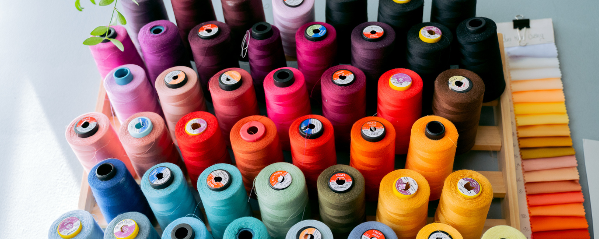 Vivid colors of thread
