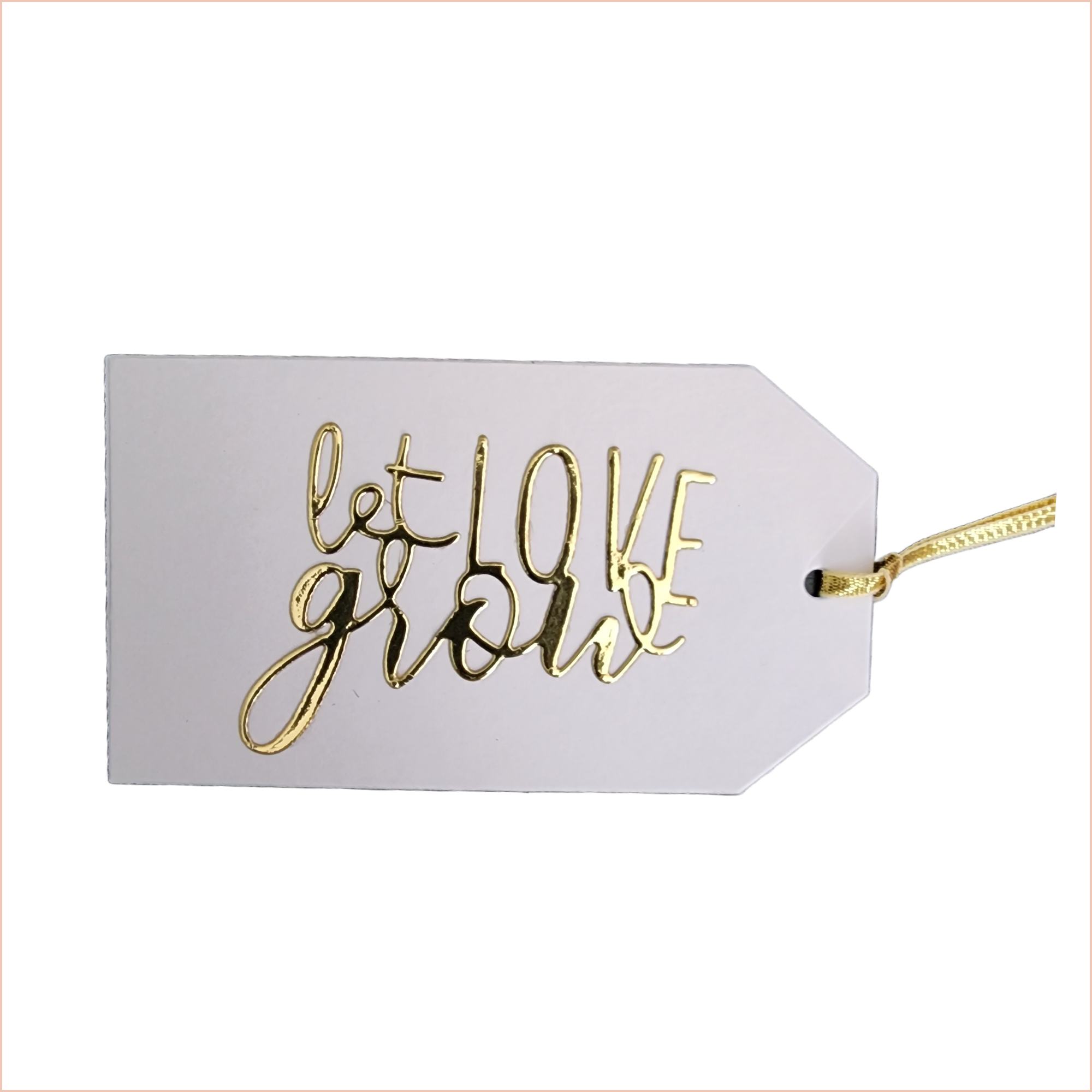 Plant Lovers Handmade Gift tag that says, Let Love Grow