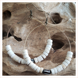 Antique Brass and Bone Hoops Handcrafted http://gemdesignsllc.com 