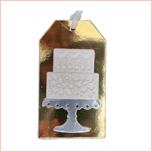 Elegant Wedding Cake Gift Tag by GEM Designs, LLC