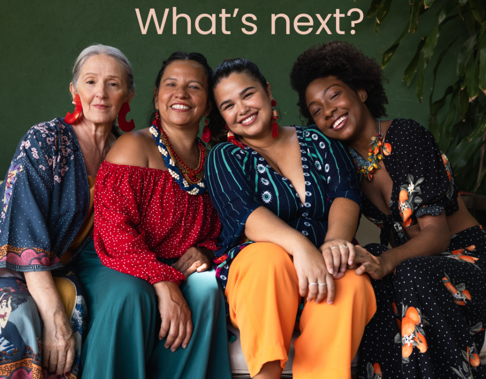 What's next? A group of four women of different ethnicities.