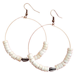 ANTIQUE BRASS AND BONE HOOPS