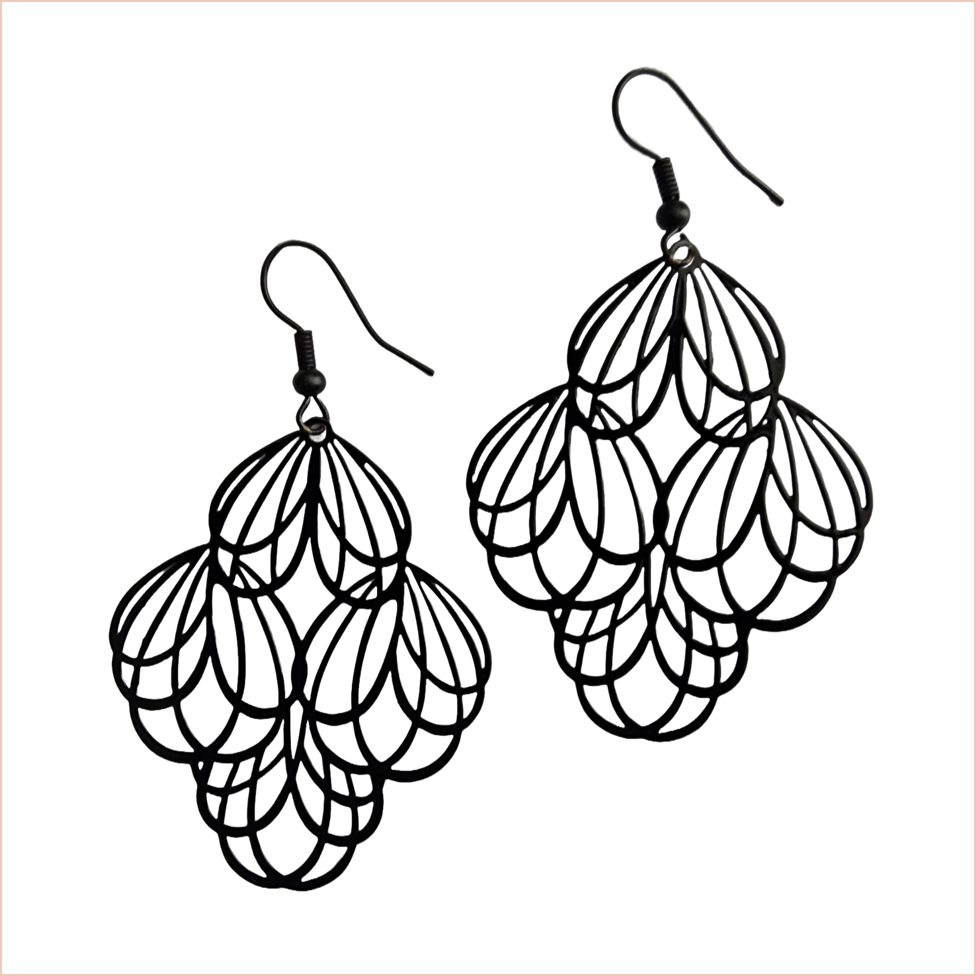 BLACK FILIGREE EARRINGS 1 Black Filigree Earrings