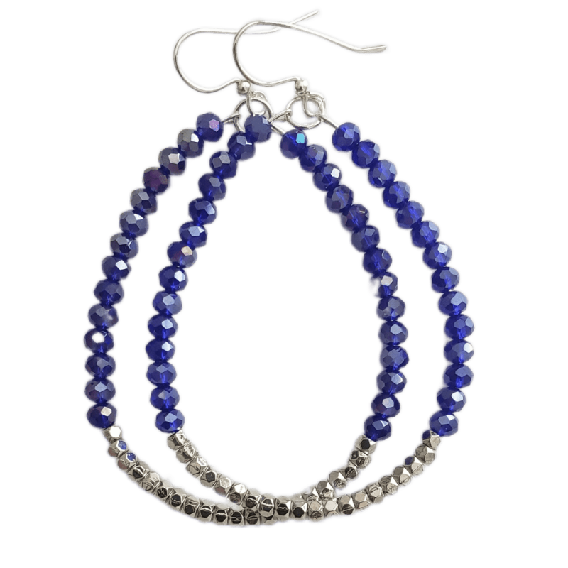 Blue sparkle hoops