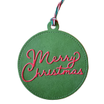Green Merry Christmas Round Tag 2
