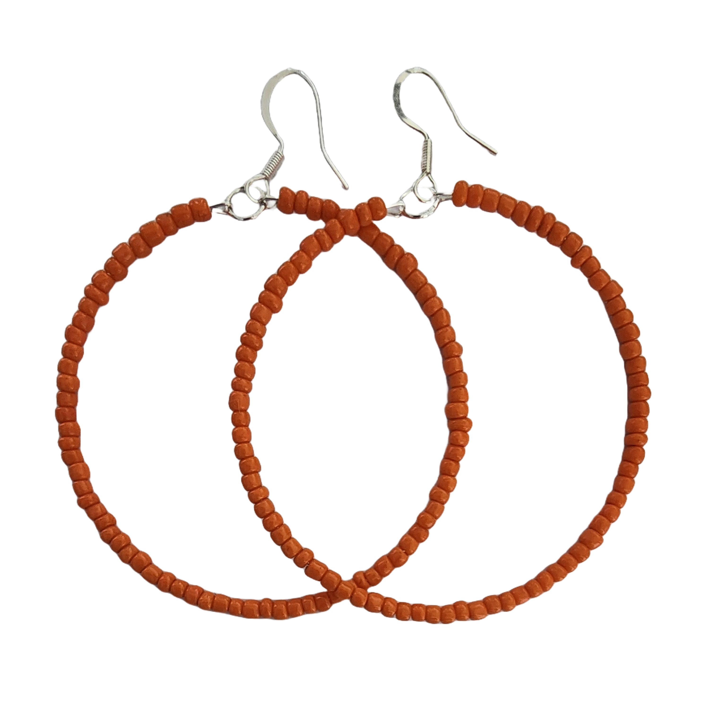 Orange Seed Bead Hoops for Orange lovers and Clemson fans