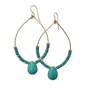 Turquoise Magnesite Hoops