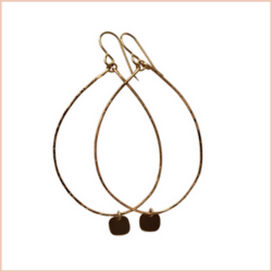 Square Dangle Hoops Handmade by GEM Designs, LLC