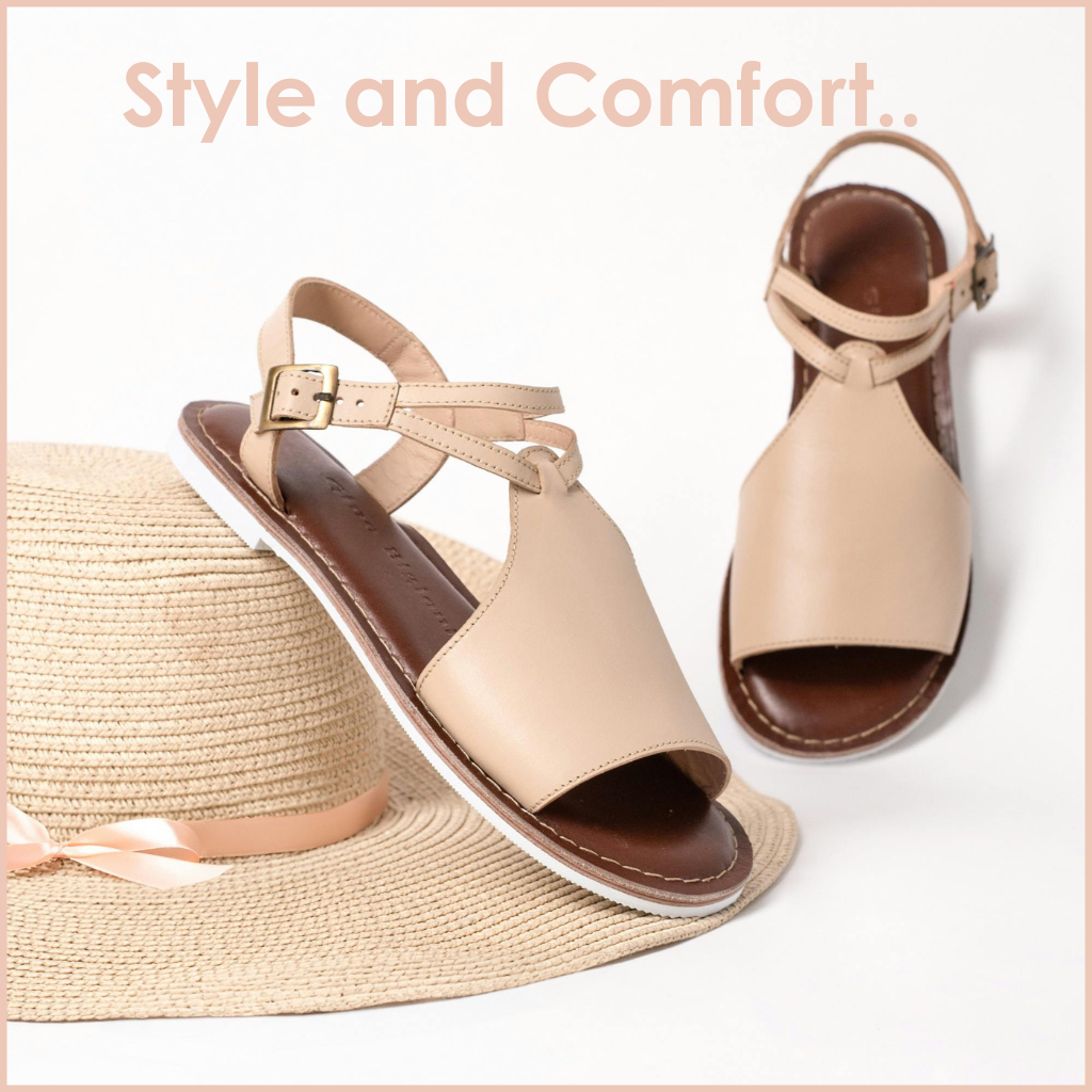 Sandals and a straw sun hat