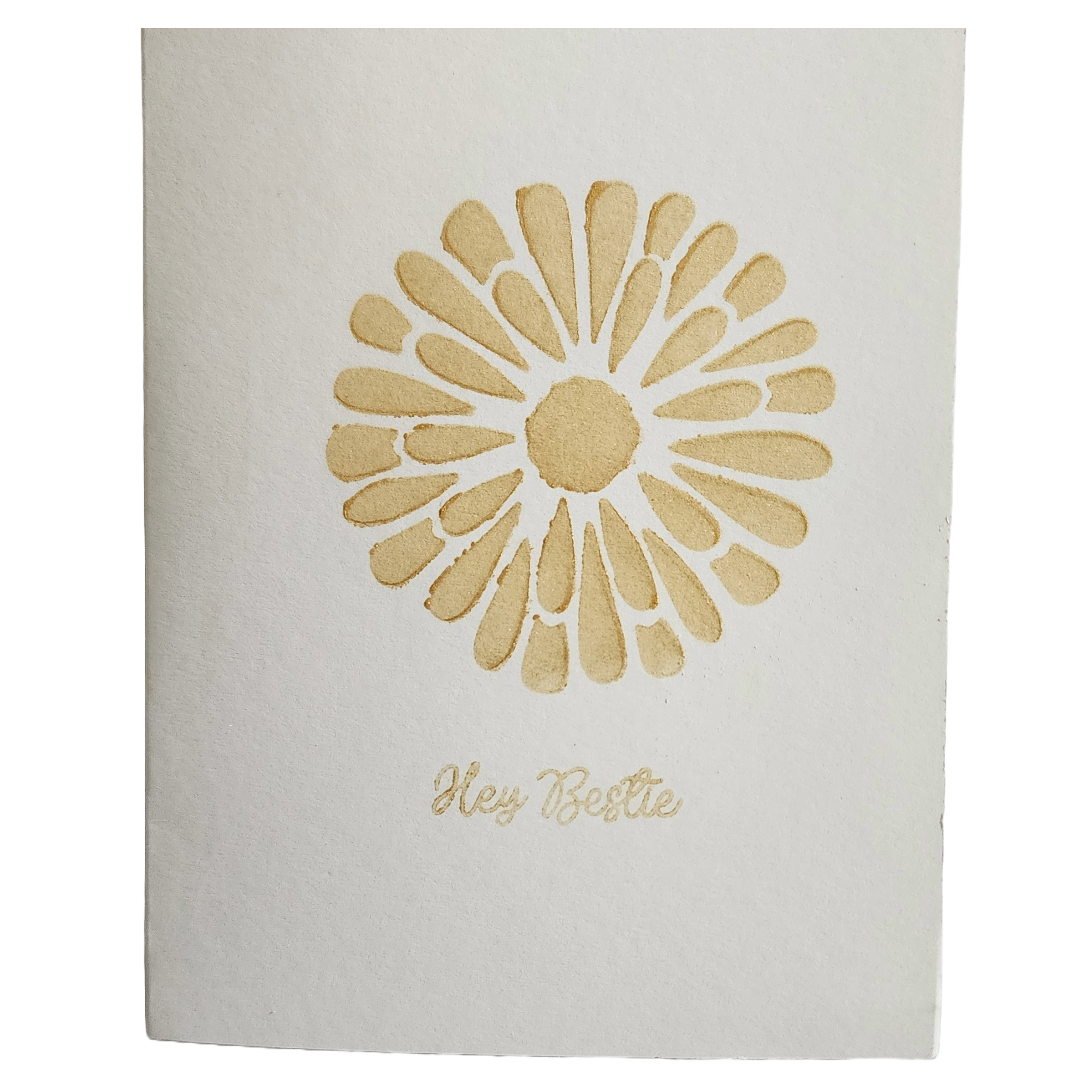Hey Bestie Blank Notecard Gold