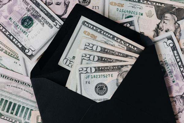 Cash in an envelope