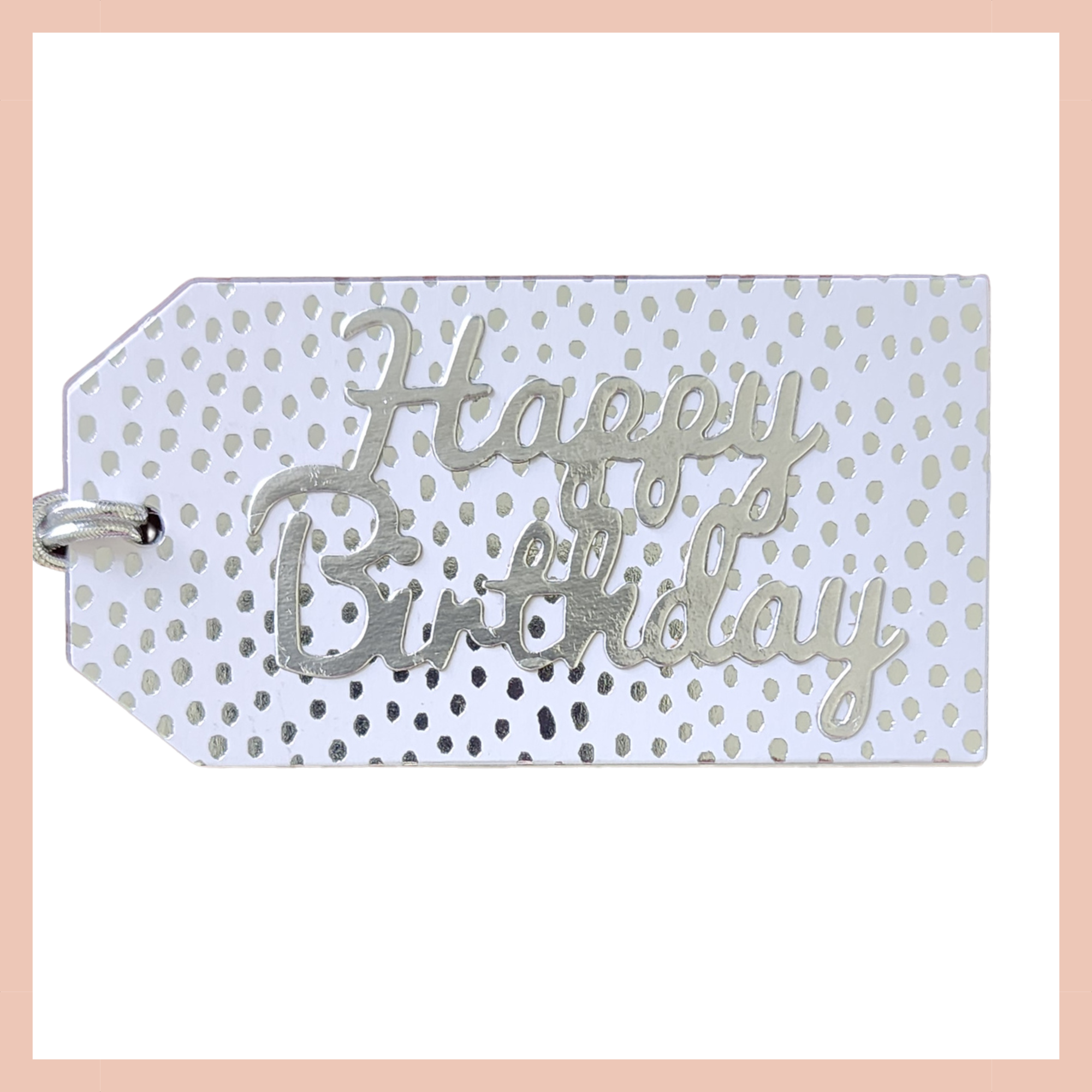 Happy Birthday Silver Foil with Dots