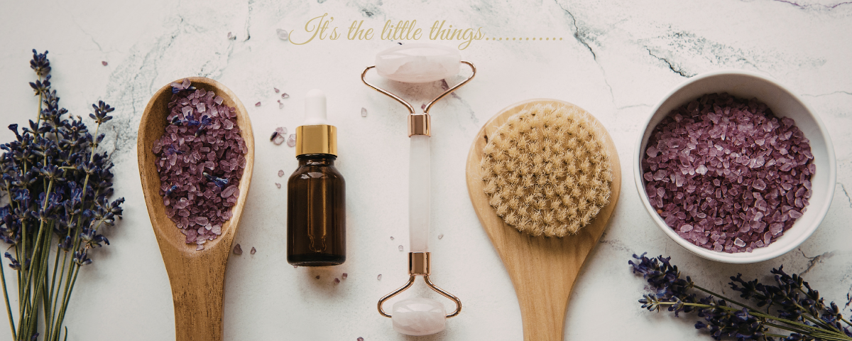 It's the little things.....Bath salts, brush, oils, self-care