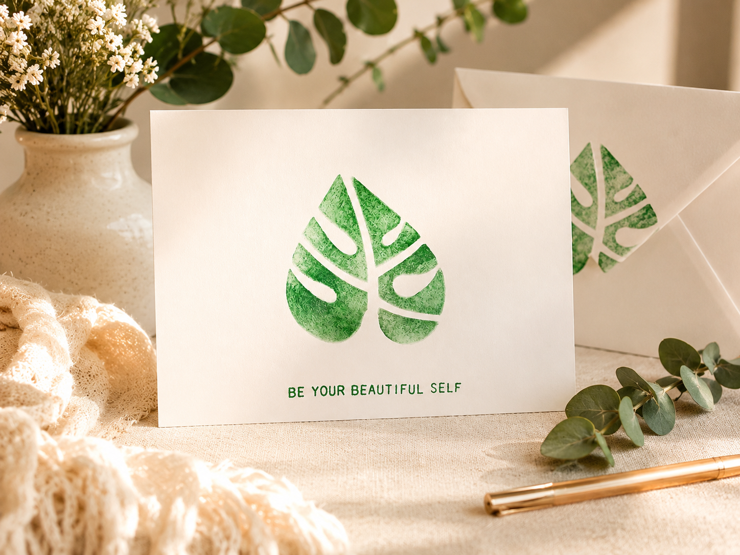 Monstera Leaf Blank Notecard for the stationery lover